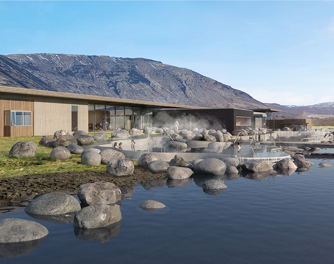 Laugarvatn Fontana geothermal baths beside the lake