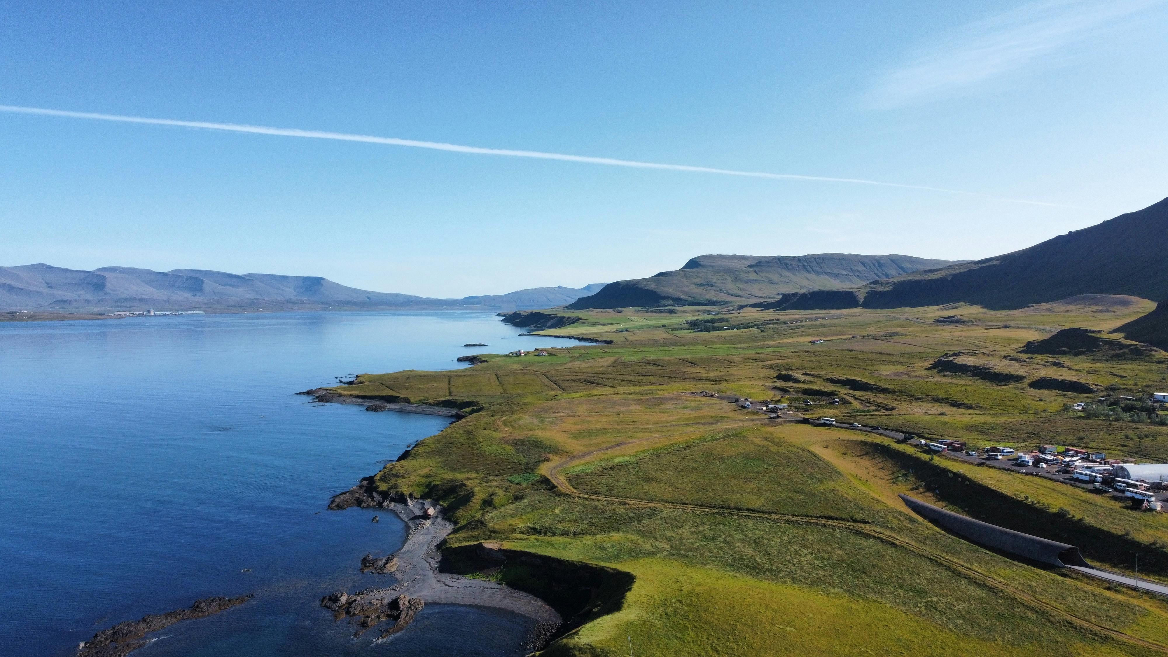 Eyjafjörður fjord seen from above, North Iceland