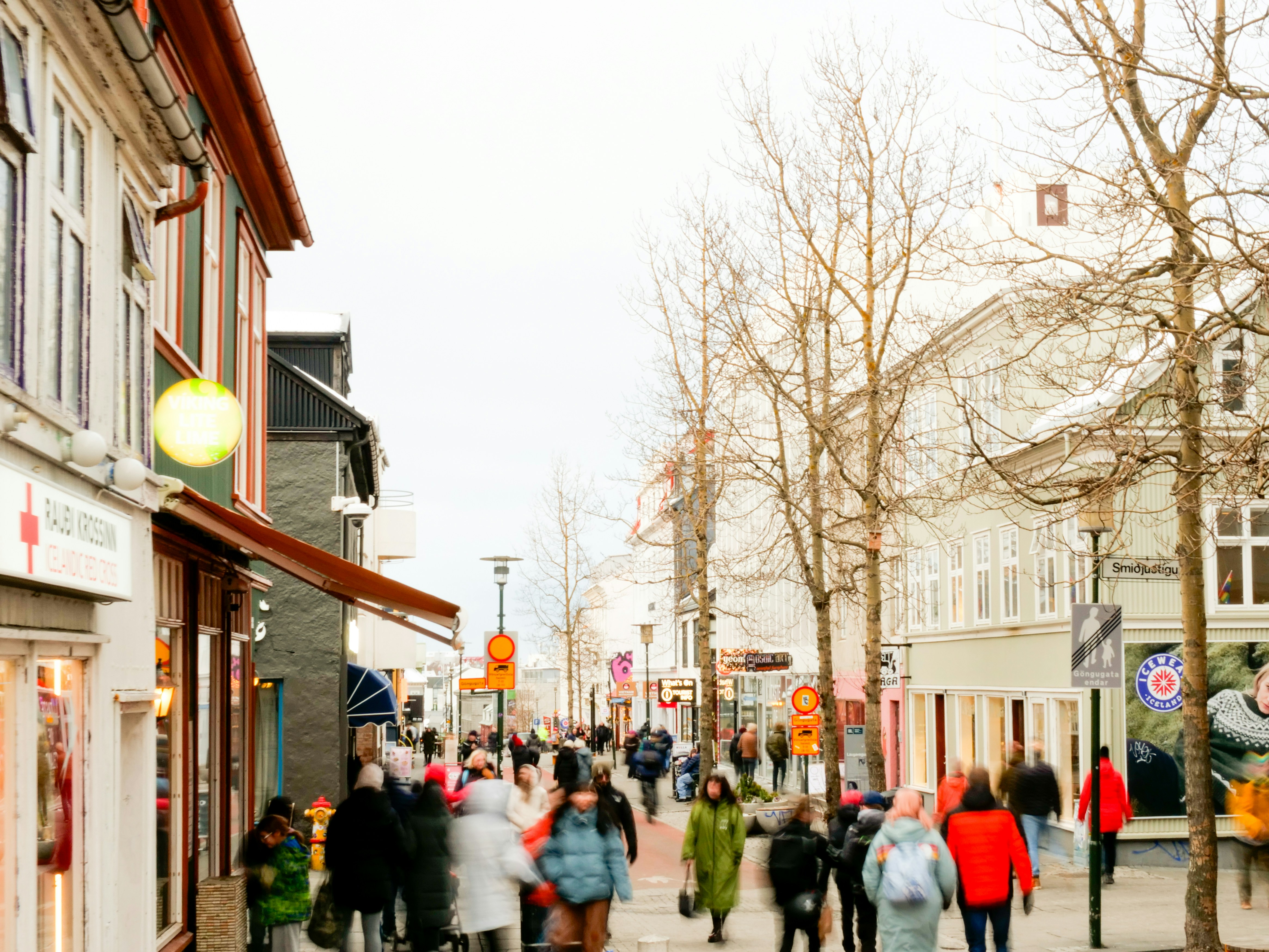 Laugavegur street in central Reykjavík