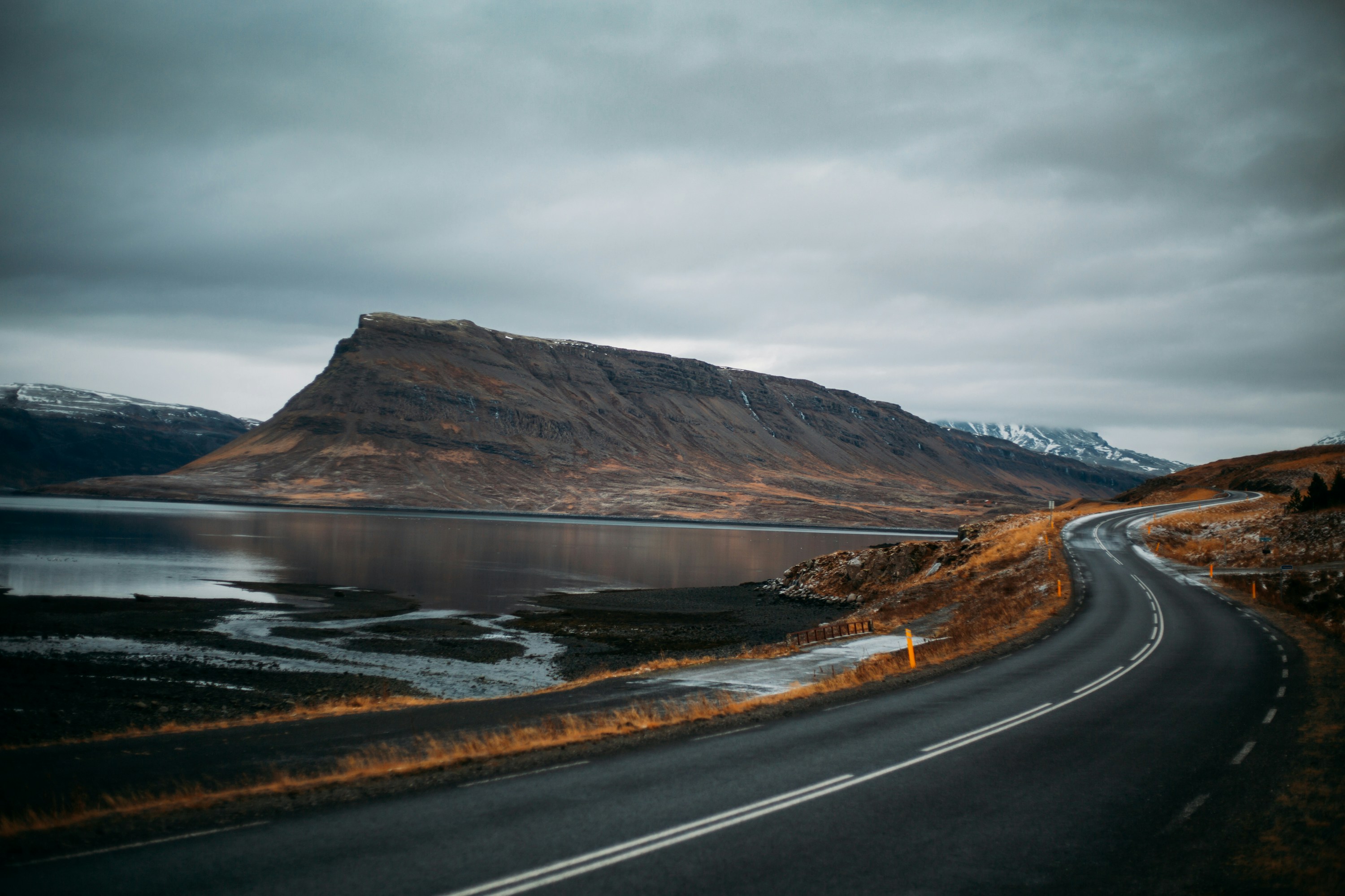 Winding road along the Icelandic Ring Road