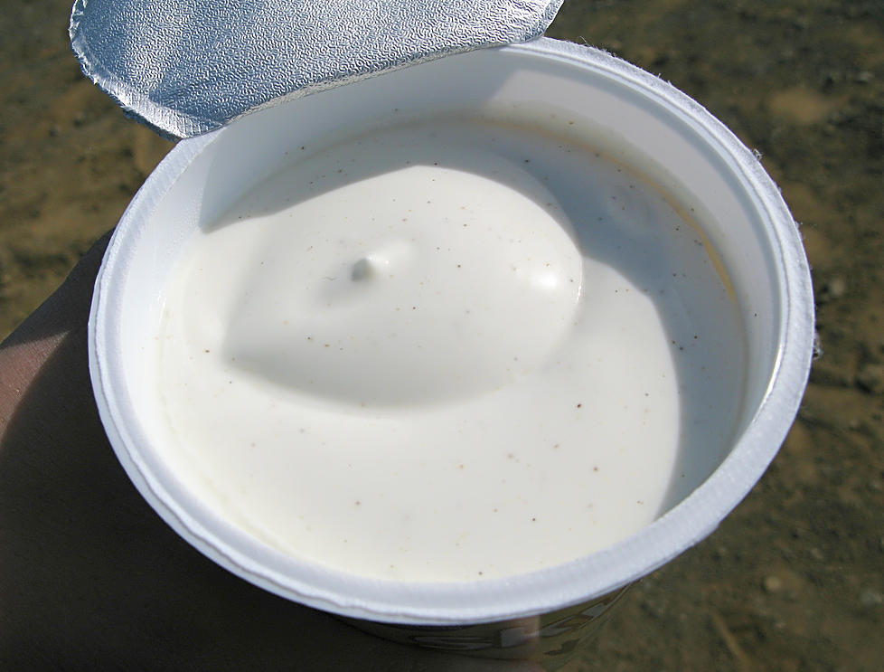 Assorted Icelandic skyr cups in different flavours