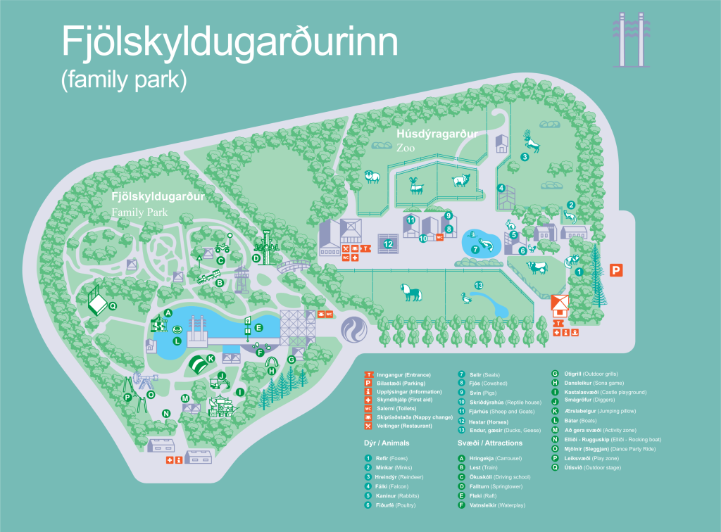 Map of Reykjavik Family Park and Zoo